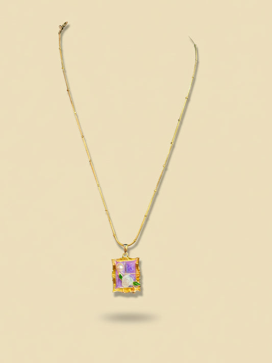 Vintage Frame Lilac Pendant Chain