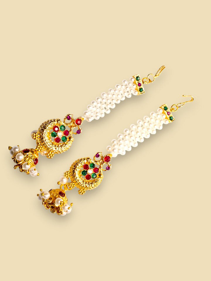 Temple Pearl Strand Earrings