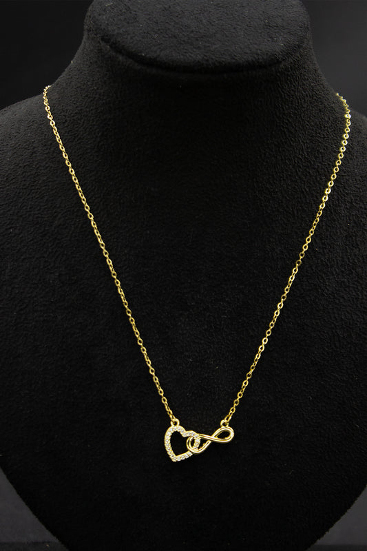 Gold Heart Infinity Necklace