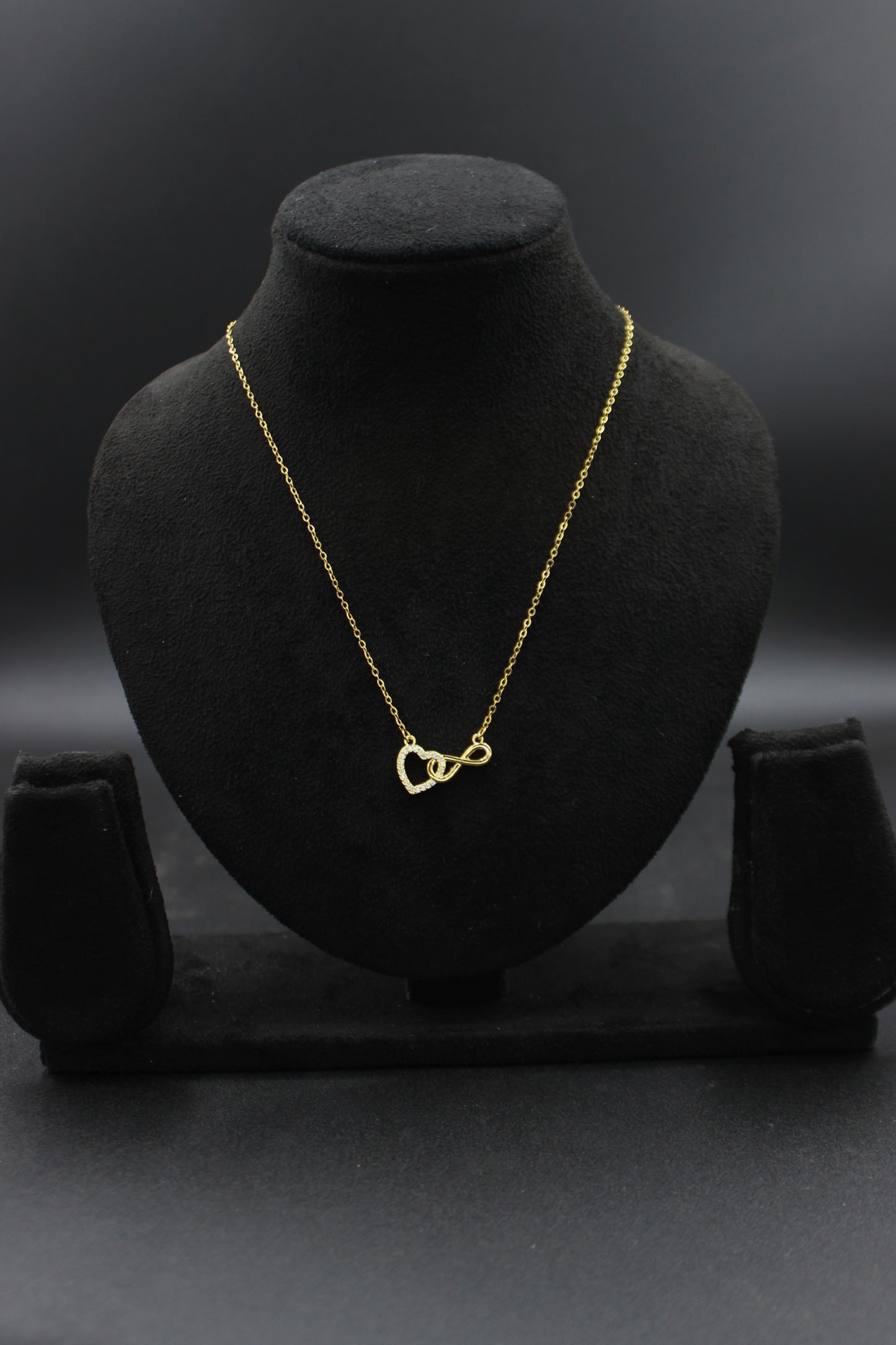 Gold Heart Infinity Necklace
