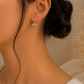 Crystal Leaf Ball Back Drop Earrings