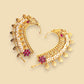 Floral Peacock Gold-Plated Ear Cuffs