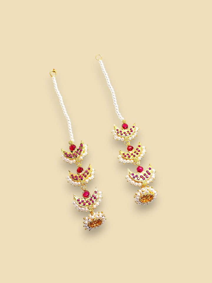 Chandrika Dangler Earrings ( Red )