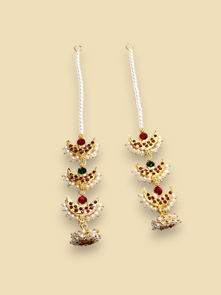 Chandrika Dangler Earrings Available in Two Colours (Multi Red and Green)