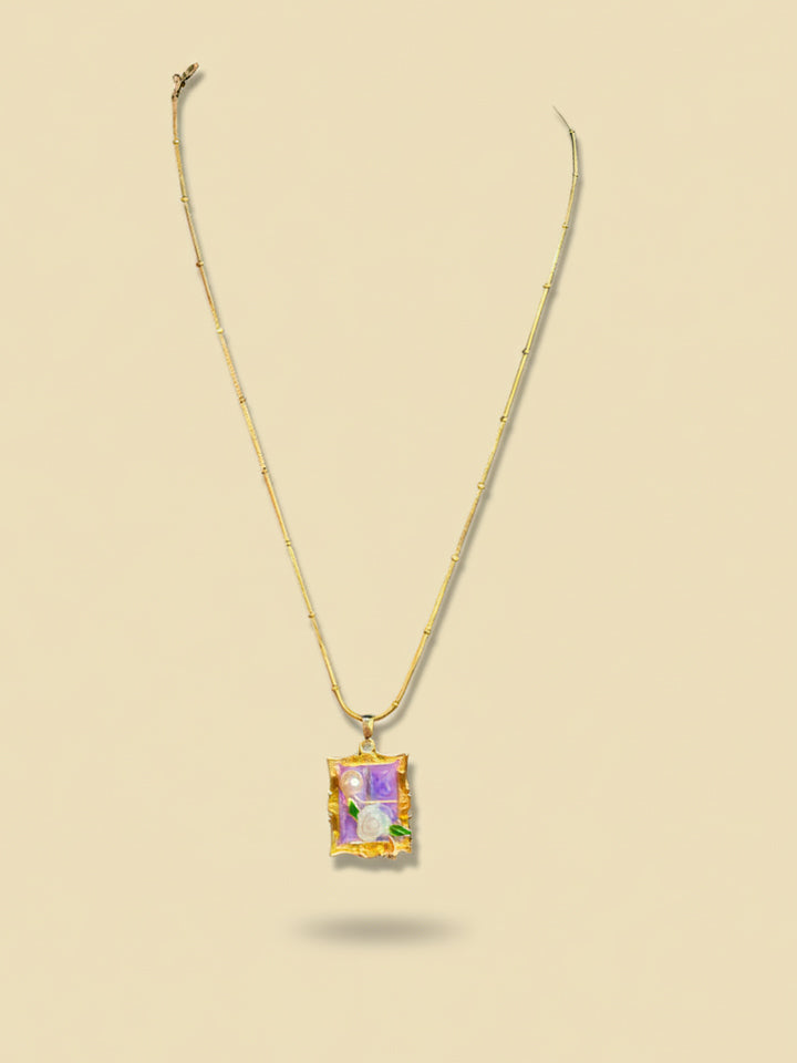 Vintage Frame Lilac Pendant Chain