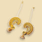 Peacock Blossom Gold-Plated Ear Cuffs