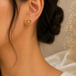 Heart CZ Ball Back Stud Earrings