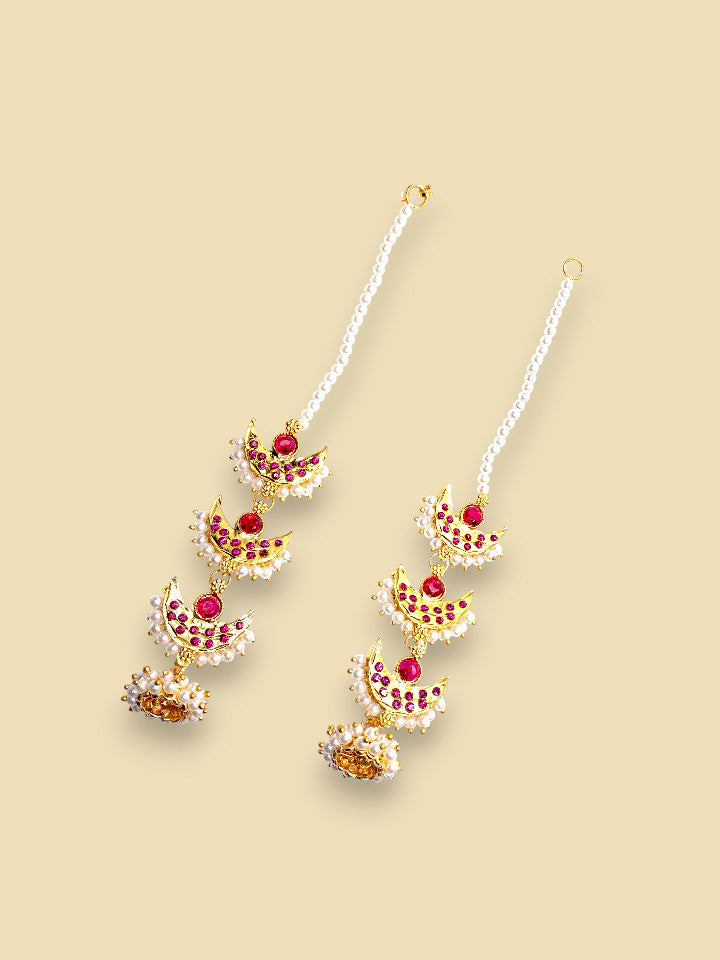 Chandrika Dangler Earrings ( Red )