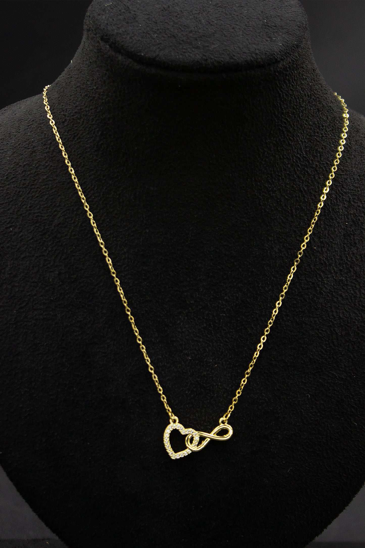 Gold Heart Infinity Necklace
