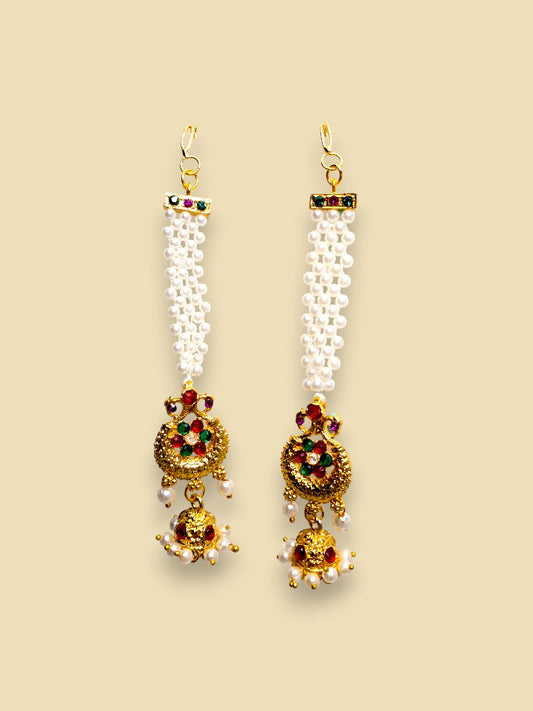 Temple Pearl Strand Earrings