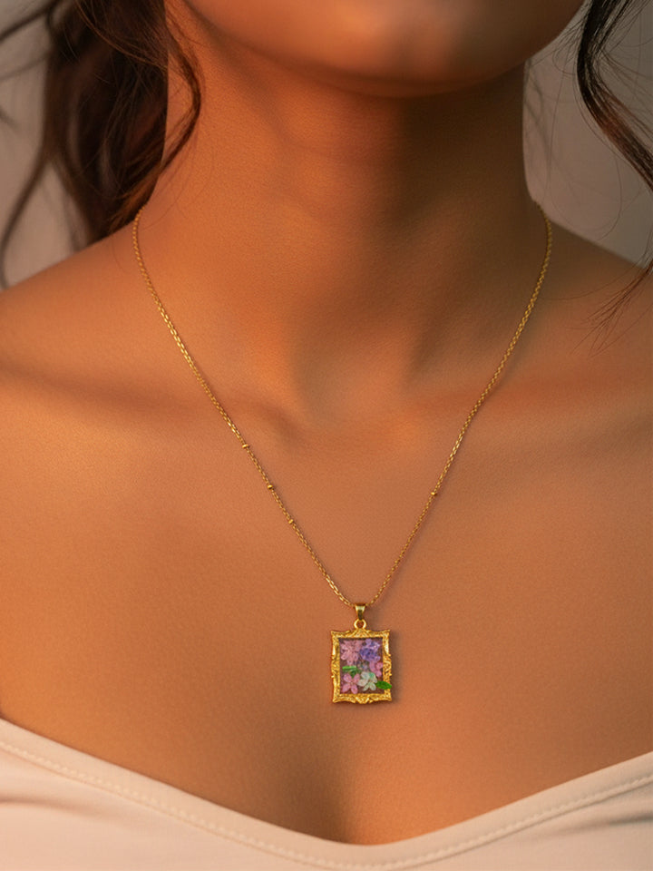 Vintage Frame Lilac Pendant Chain
