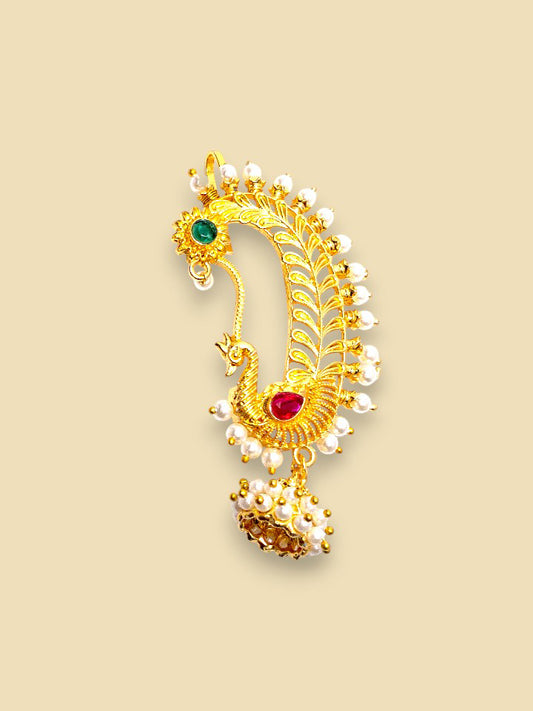 Peacock Gold-Plated Ear Cuffs