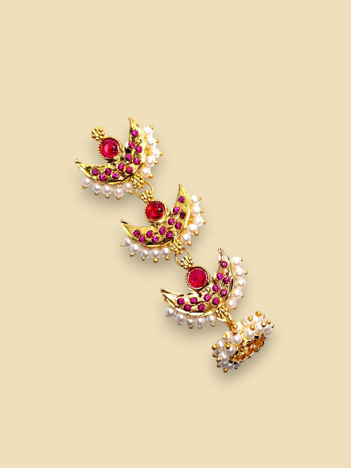 Chandrika Dangler Earrings ( Red )