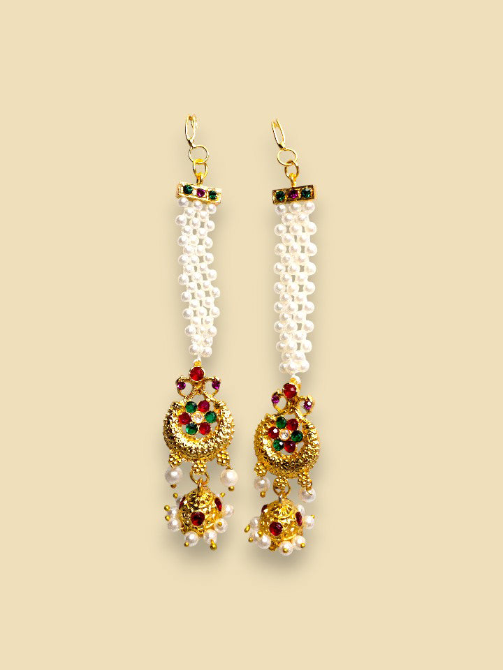 Temple Pearl Strand Earrings