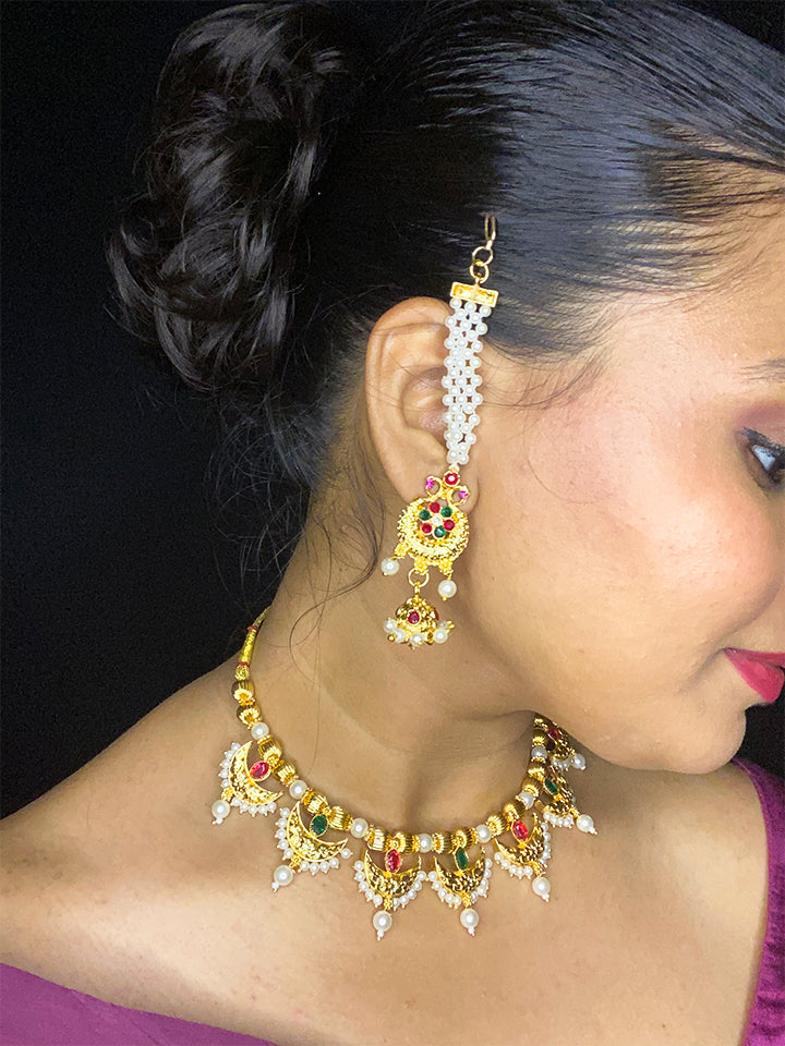 Temple Pearl Strand Earrings