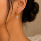 Crystal Solitaire Dangler Hoop Earrings