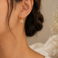 Crystal Floral Ball Back Drop Earrings