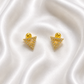 Crystal Triangle Ball Back Stud Earrings