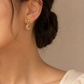 Crescent Moon Ball Back Earrings