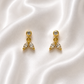 Crystal Leaf Ball Back Drop Earrings