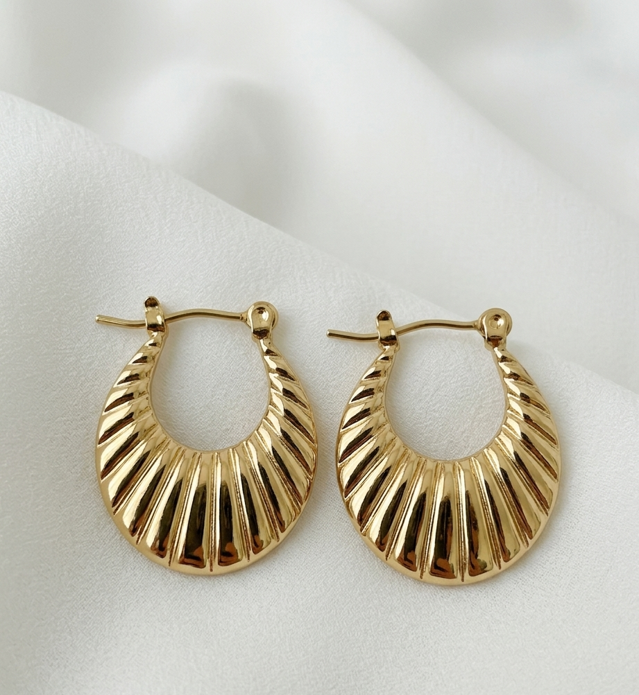 Sunray Gold Hoop Earrings