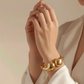 Duo Drop Gold Cuff Bangle