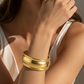 Bold Gold Hinged Cuff Bracelet