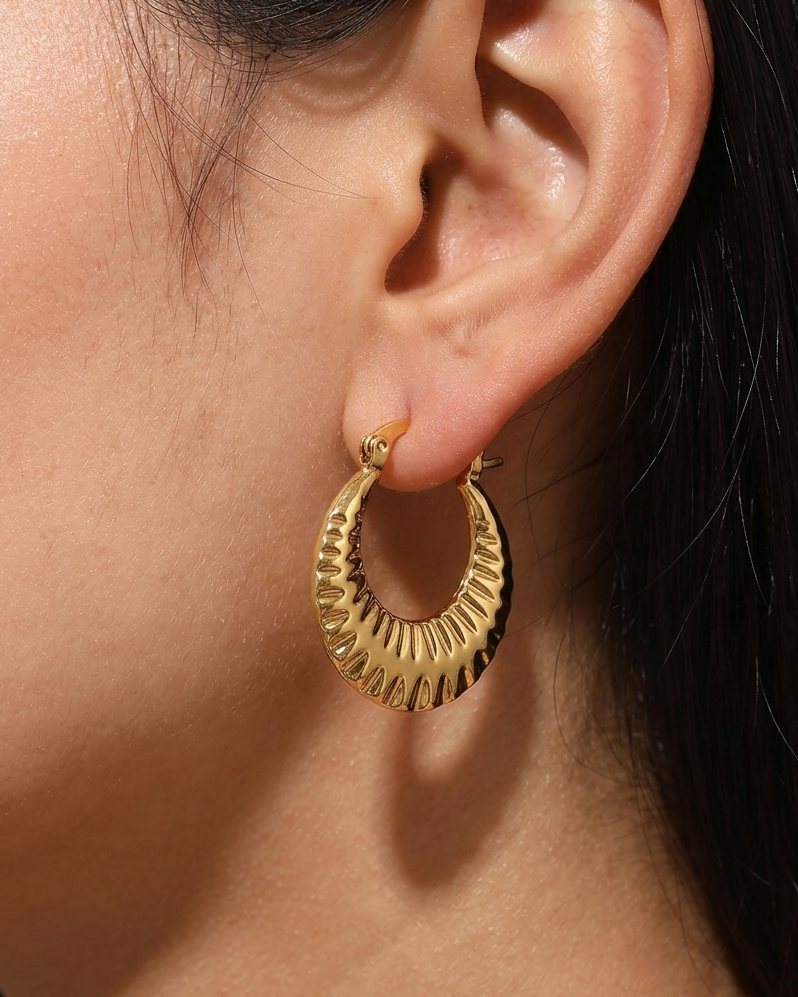 Radiant Textured Hoop Earrings