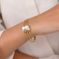 Mother of Pearl Gold Cuff Bracelet