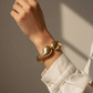 Duo Drop Gold Cuff Bangle