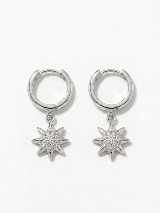 Celestial Star Drop Hoop Earrings