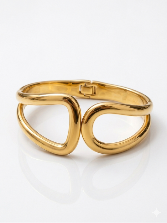 Abstract Loop Gold Statement Bracelet