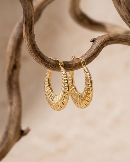 Radiant Textured Hoop Earrings