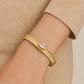 Blush Stone Ribbed Kada