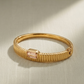 Blush Stone Ribbed Kada