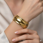 Bold Gold Hinged Cuff Bracelet