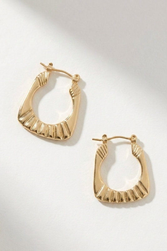 Textured Gold Hoop Earrings