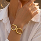 Abstract Loop Gold Statement Bracelet