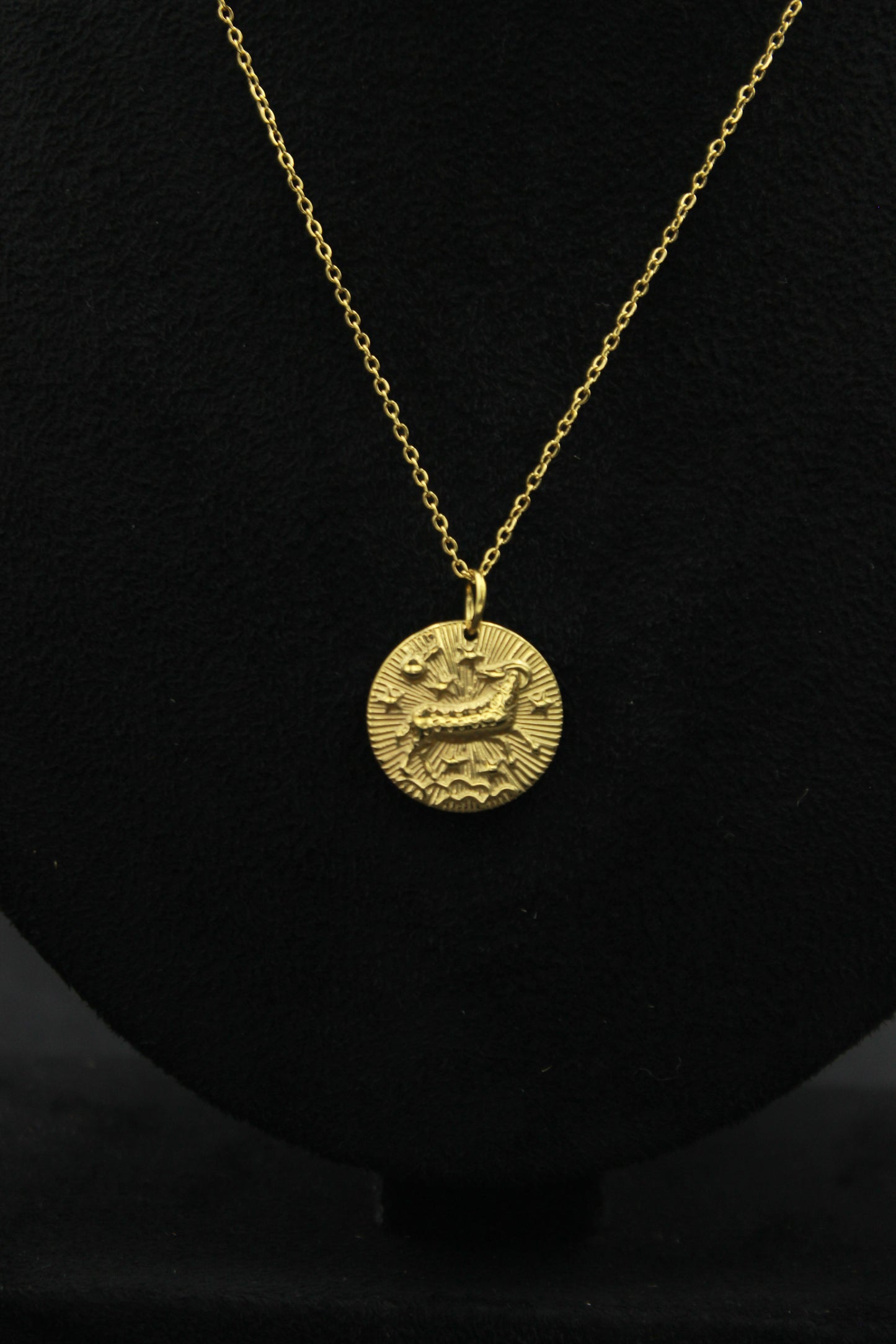 Zodiac Sign Gold Pendant Necklace