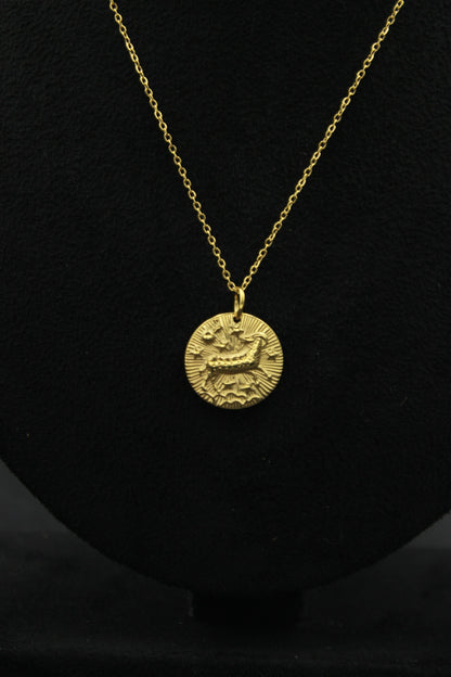 Zodiac Sign Gold Pendant Necklace