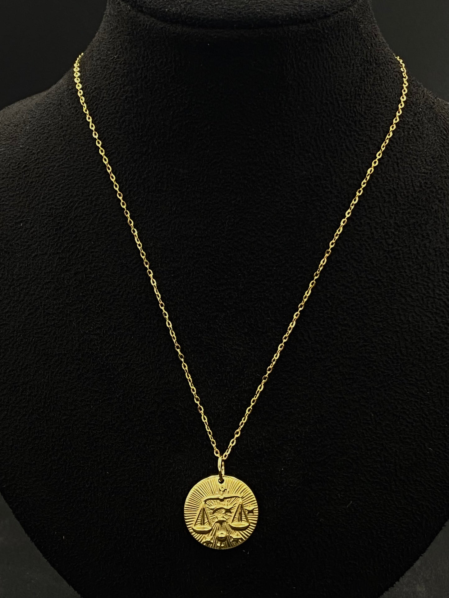 Zodiac Sign Gold Pendant Necklace