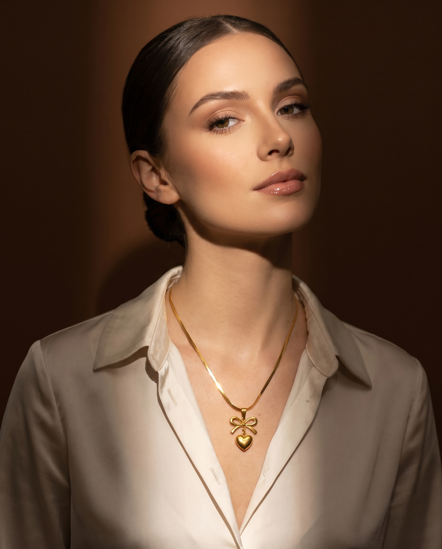 Bow & Heart Pendant Necklace