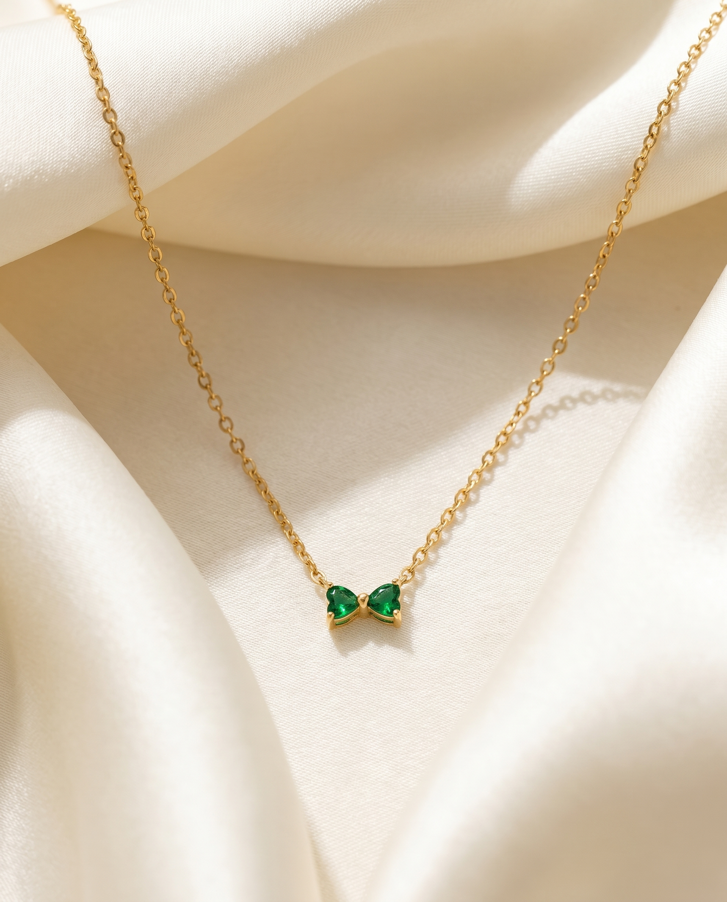 Emerald Bow Necklace