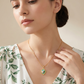 Mint Rose Enamel Pendant Necklace