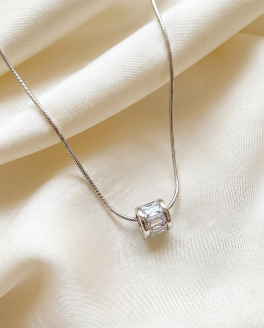 Baguette Crystal Slider Necklace