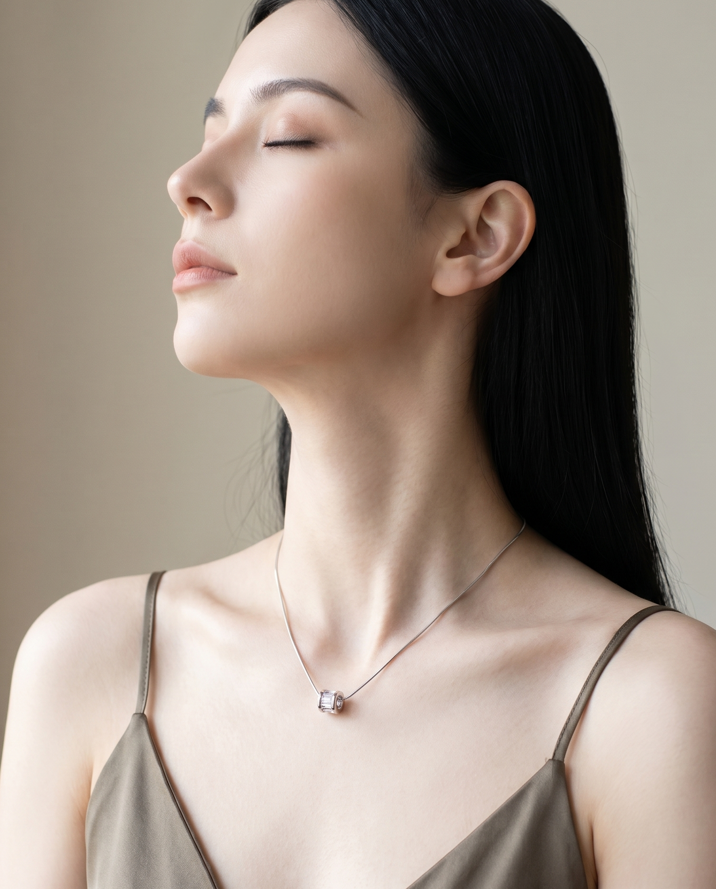 Baguette Crystal Slider Necklace