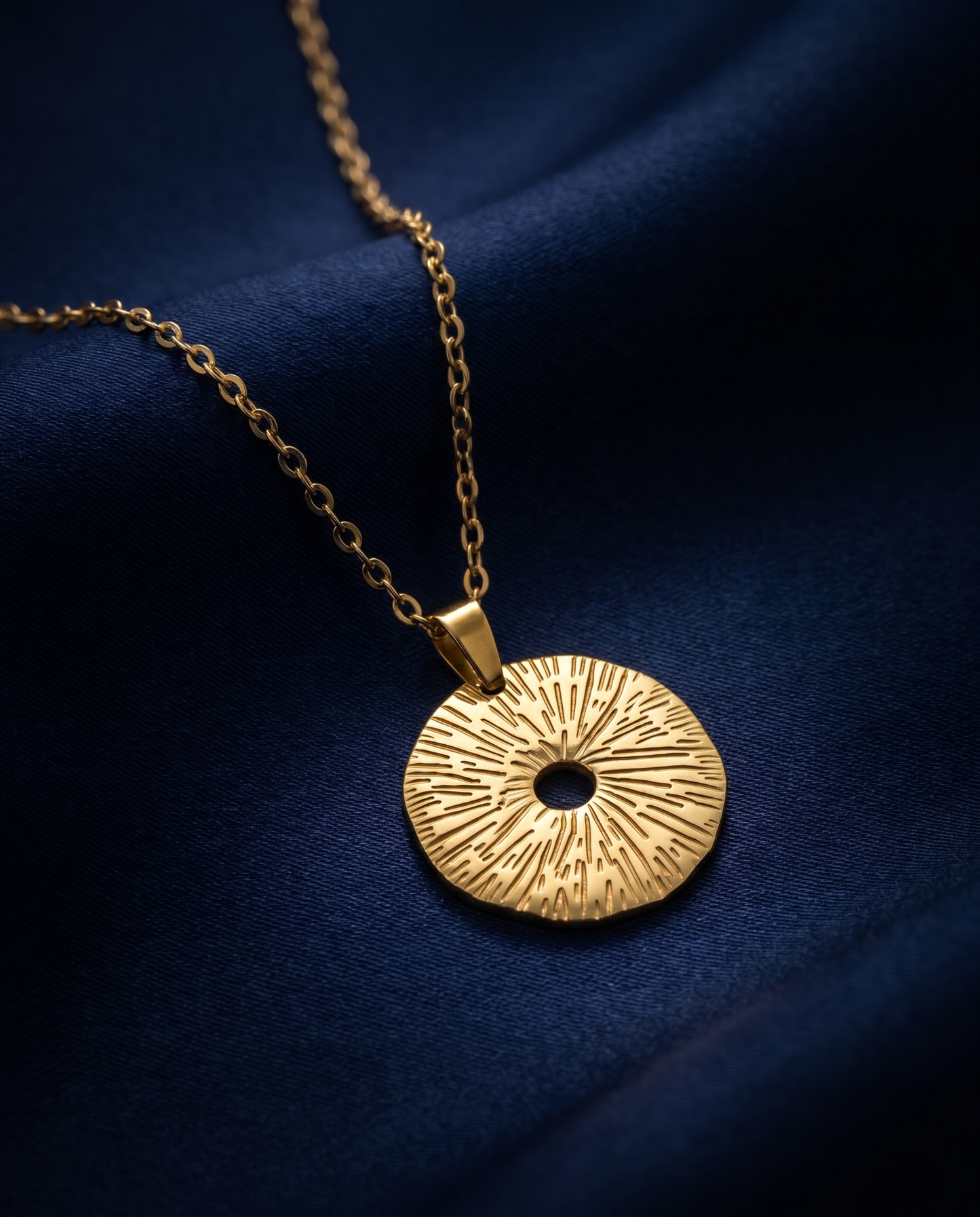 Radiant Sunburst Disc Necklace