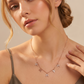 Crystal Bow Charm Necklace