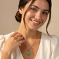 Turquoise Sunburst Charm Necklace