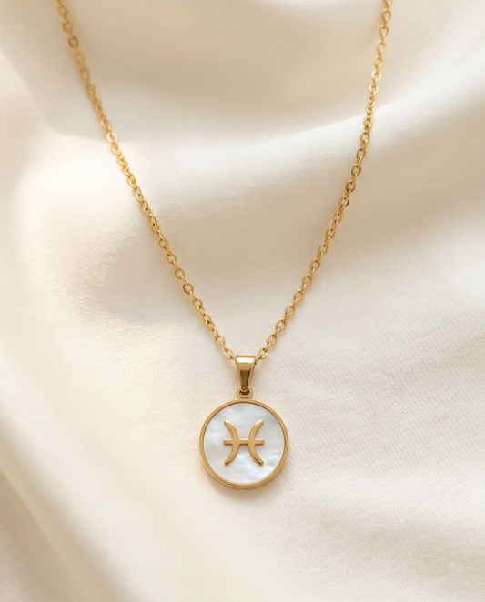 Zodiac Sign Necklace - Mother of Pearl Pendant